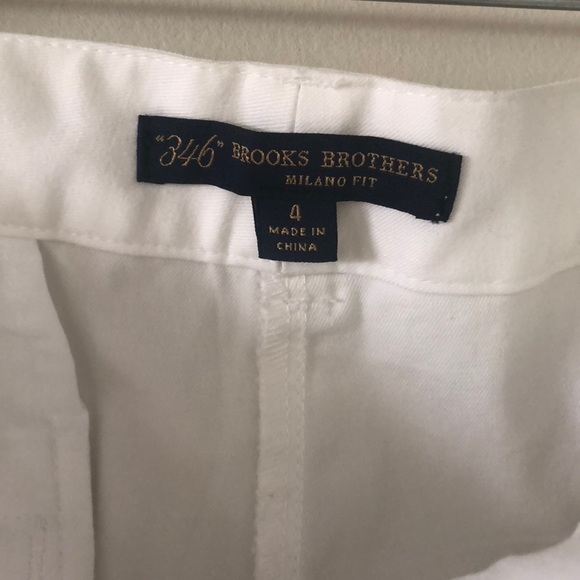 Brooks Brothers Pants 4 Milano Fit White Trousers - Picture 2 of 3